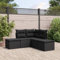 ULUYYUC 5-TLG. Garten-Sofagarnitur, Eckbank Eckbankgruppe Ecksofa Gartenstühle Geeignet für Balkon Garten Außenbereich Hinterhof mit Kissen Schwarz Poly Rattan