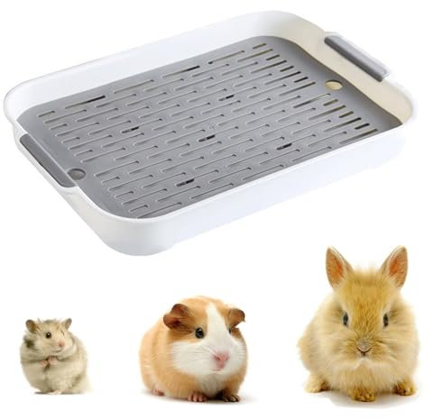 bangminda Kaninchentoilette Ecke Toilette Haus Kaninchen Käfig Katzentoilette Kaninchenkäfig Toilette für Kleintier Hamster Rennmaus Ratte Zwerghamster (S, Weiß)