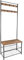 Harbour Housewares Coat Rack with Shoe Storage Bench - Wooden, Steel Frame - Square - Black/Brown - 4 in 1 Hall Tree Coat Stand with 9 Hooks with 3-Tier Shoe Rack Shelves Organiser for Hallway