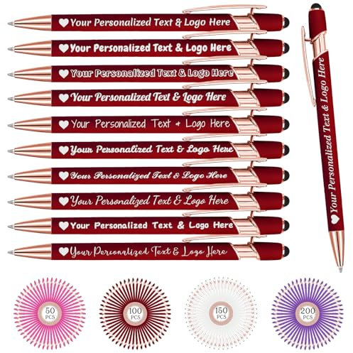 Penna Personalizzata con Incisione Nome Logo 10 Penne Personalizzate Rosso Penna Touch Regali Ufficio Datore Di Lavoro Sacerdote Testimone Nozze Laurea