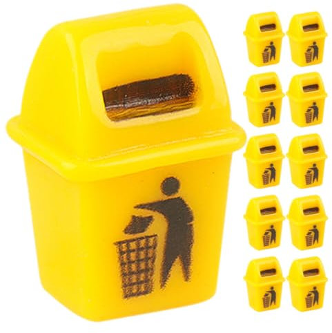 JOINPAYA 15piezas Mini Bote De Basura Miniatura para Casa De Muñecas Accesorios Decorativos Realistas para Microambientes y Manualidades