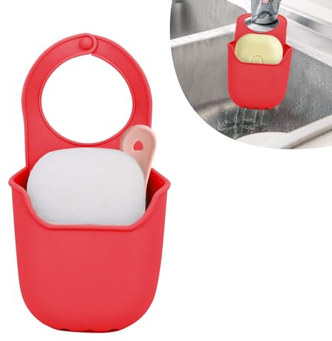 Minicoco Sink Sponge Holder - Portable Sponge Caddy with Hanging Basket Storage - Kitchen Organizer