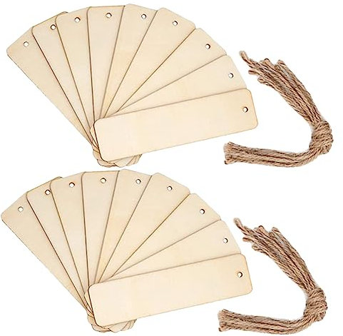 VILLCASE 40stücke Lesezeichen Blanko Craft Lesezeichen Für Projekte Unvollendete Holzbuchzeichen Mit Bunten Quasten Für Basteln Und