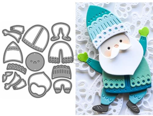 DzIxY Metall-Stanzformen für Kartenherstellung, Patchwork-Design, Weihnachtsmann, Stanzschablonen, Stanzschablonen, Schablonen, Schablonen, Vorlagen