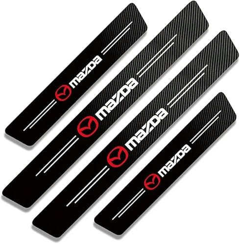VAEVEN 4Pcs Car Door Sill Protector for Mazda 3 6 2 Cx5 Cx3 Cx30, Carbon Fiber Door Sill Threshold Protective Sticker, Scratch Resistant Door Sill Protection, Auto Accessories