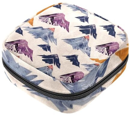 Aufbewahrungsbeutel für Damenbinden, Moutain-Malerei, Menstruationstasse, Oxford-Stoff, Menstruationstassen-Beutel, Stillunterlage, Tampon-Periodenbeutel mit Reißverschluss, für Teenager, Mädchen,