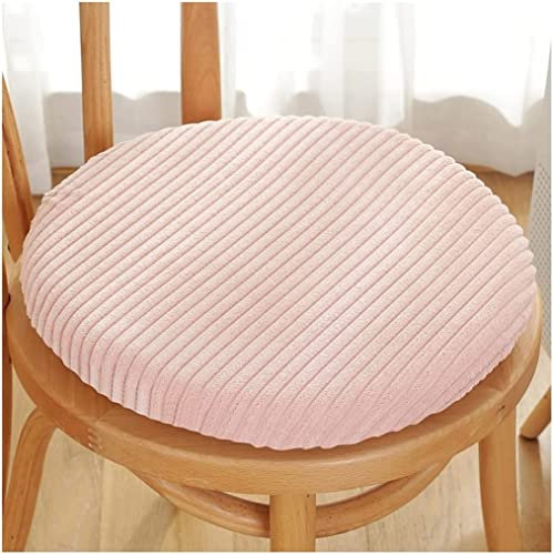 Galette de chaise ronde rose - Coussin d'assise doux et antidérapant pour la maison, le bureau et la voiture - Amovible et lavable - 30 cm de diamètre
