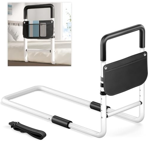Adjustable Bed Rail for Adults: Bedside Support for Seniors, Fits King‑Queen‑Full‑Twin, with Storage Bag and Safety Strap