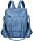 Leathario Rucksakck Damen Wasserdicht,Veganes Leder Cityrucksack,Rucksackhandtasche Mittelgroß, Diebstahlsich Tagesrucksack für Büro,Pendeln,Arbeit,Leicht Elegant Backpack Women Groß für Reise,Blau