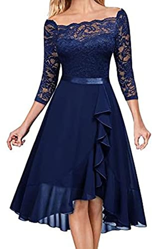 HAOLEI Vestito Matrimonio Donna Elegante in Pizzo Abito de Cerimonia Formale Lunghi Scollo a V Abiti Cerimonia Cocktail Mezze Maniche Abito da Sposa Taglie Forti Curvy Vestito Cerimonia con Corsetto