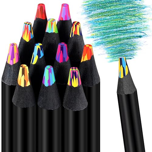 Tatxmalv Matite Colorate, Matite Arcobaleno - 12 Colori Diversi, Matite da Disegno per Adulti o Bambini, Matite Colorate per Disegno, Colorazione, Regali di Pasqua Bambini
