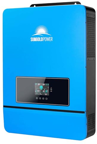 SUNGOLDPOWER UL1741 Solar Inverter 10000W 48V, 2 Built-in MPPT Solar Controllers, Max 200A Battery Charge, AC 120V/240V Input/Output (Adjustable), Pure Sine Wave Inverter (WiFi