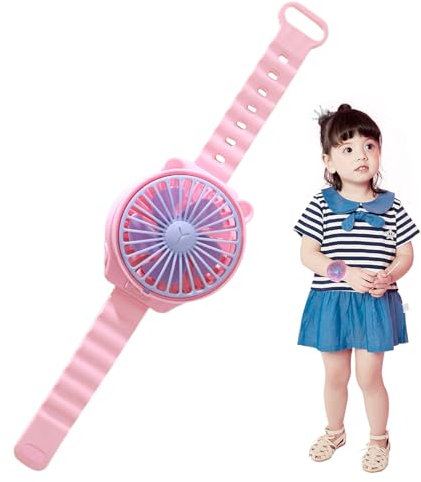 Ghjkldha Wrist Fan, Portable Mini Fan, Hands- Stylish Personal Cooler 10.62in, Cute Wearable Air Cooling Tool for Kids Students Girls Boys Friends, Indoor Outdoor Home Travel Use