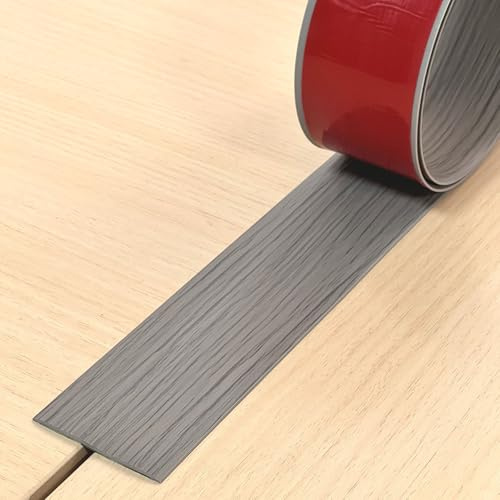 WLHFDC Striscia di Transizione per Pavimenti,Striscia di Soglia Profilo di Transizione Autoadesivo PVC e Vinile Per Finiture di Moquette,Unire Le Fughe Del Pavimento/Piastrelle(Grigio,1M)