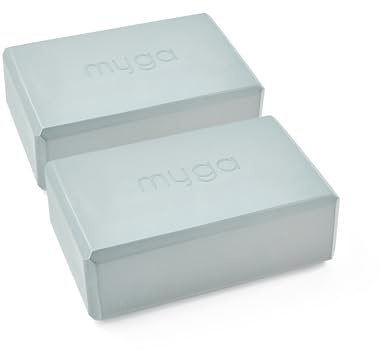 Myga Yoga Blocks - Pair of High Density Foam Bricks for Yoga, Pilates and Fitness for Balance, Support & Flexibility - Non Slip, Lightweight & Durable Foam Blocks for Home, Gym & Travel