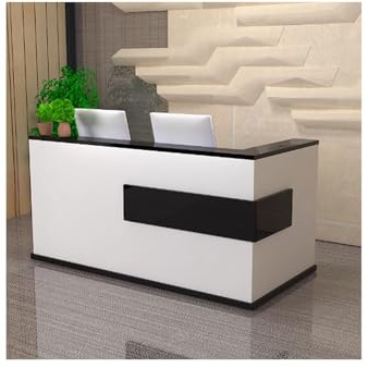 Moderner Empfangstrese, Büro, Verkaufstheke – vielseitig und stilvoll, verdickte Tafel, mehrere Farben (schwarz, links, 120 cm) – ideal für Büros, Geschäfte und Wartebereiche