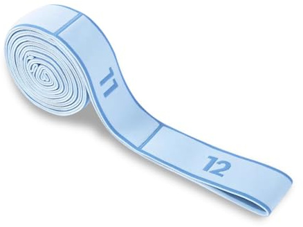 Yoga Stretching Band mit 12 Schleifen, Hochelastischer Yoga Stretch Gurt für Dehnübungen, Pilates & Gymnastik, Waschbares Fitnessband mit verstellbaren Schlaufen, Ideal für Anfänger & Profis, Hellblau