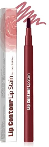 Matte Lip Liner Stain,2 in 1 Lip Stain Pen,Long Lasting Plumping Lipstain,Smooth Application,Easy Removable Lips Liner for No Smudge Look,Natural Makeup Stains for Women Girls (#8 Cherry Red)
