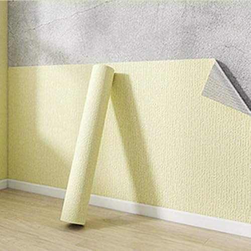 Self-Adhesive Insulating Wallpaper Roll for Interior Walls, 5 Mm Thick Insulation Wallpaper Wall Panels, Waterproof/Moisture-Resistant, For Kitchen, Hallway, Living Room,Yellow,0.50mx60m