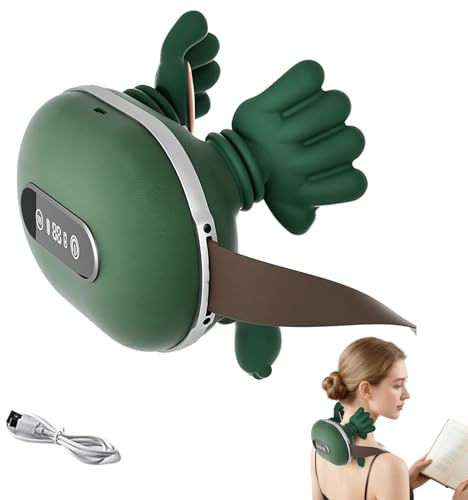 4D NackenmassagegeräT, MassagegeräT 4D, NackenmassagegeräT Mit WäRme, Massage Hand, Neck and Cervical Massage, 3 Massagegrade & 2 Temperaturstufen, Geschenke FüR Freunde & Familie (Touchscreen)