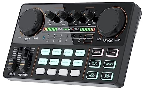 Interface de Studio d'enregistrement Professionnel à condensateur de Microphone, Carte Son Podcasting Microfone(AM200 Mixer)
