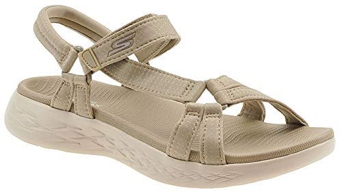 Skechers Femme on-The-Go 600-Brilliancy Sandales d'extérieur, Naturel, 39 EU