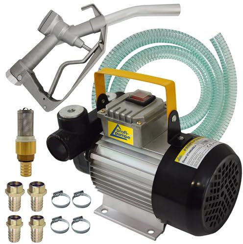 POMPA GASOLIO POMPA DIESEL DA 230V POMPA AUTOADESCANTE STANDARD-4 con TUBO di 6m, PISTOLA DI ALLUMINIO e ACCESSORI di qualità! POMPA ASPIRAZIONE POMPA TRAVASO GASOLIO con INTERRUTTORE di EMERGENZA!