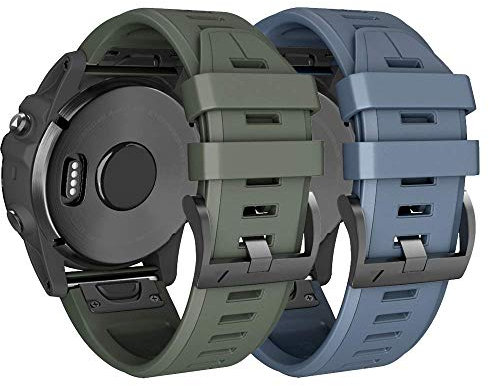 ANBEST Cinturino in Silicone Compatibile con Fenix 6/Fenix 6 Pro/Fenix 5/Fenix 5 Plus Cinturino, Sostitutivo a Sgancio Rapido Braccialetto per Forerunner 935/945 Smart Watch(Pietra, Army Green)