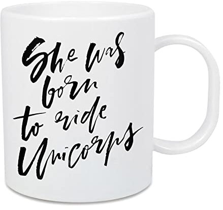 artboxONE Großer Kinderbecher She was Born to Ride Unicorns von Planeta444 - Typografie