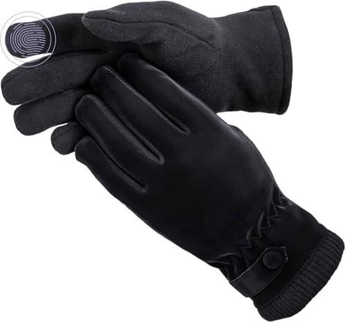 Kingmate Thermo Handschuhe Damen Winter Outdoor Fahrradhandschuhe, Warm Fleece in den Laufhandschuhe mit Touchscreen-Funktion, Farbe: Schwarz