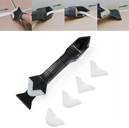 6 Stück/Set 3-in-1 Silikon-Abdichtungswerkzeuge, Silikon-Spachtel, Rückstandsschaber für Küche, Bad, Wand, Boden, Fliesen, Spüle