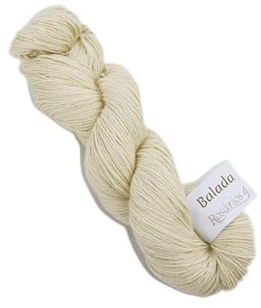 Rosarios 4 Ungefärbtes Woll-Seidegarn, 4-fädig, Stricken, Färben, Merinowolle, Seide, DK-Garn, Balada (100 g)