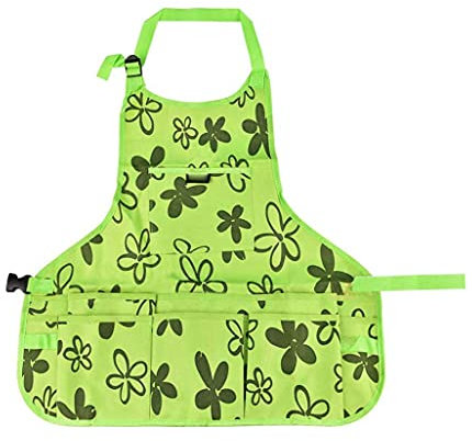 XLKJ Delantal para Jardín,Oxford Delantales Multifunción para Herramientas Jardinero,Delantal Profesional de Trabajo con 14 Bolsillos Cinturón Ajustable para Hombre y Mujer(Verde)