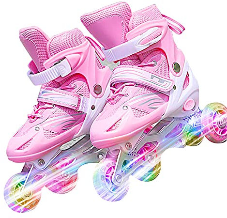 HWGING Inliner Schlittschuhe 2 in 1 Kinder, Rollschuhe Kinder, Inliner für Kinder Verstellbar, Inliner Größenverstellbar, Rollschuhe Für Jungen Und Mädchen Jugendliche Anfänger