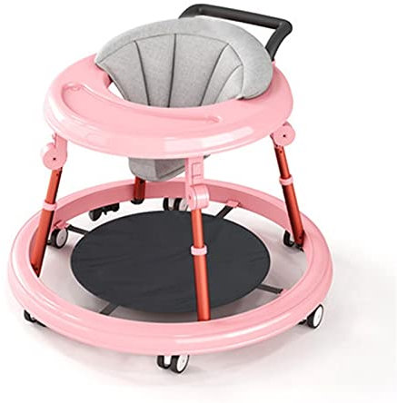 GHYUB Lauflernhilfe Gehfrei, Aktivitätszentrum Für Baby, Lauflernhilfe Mit 6 Universalrädern, Verstellbarem, Gepolstertem Sitz Mit Hoher Rückenlehne, Faltbarem Design Lauflernhilfe Baby 2in 1