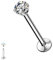WARRIOR Piercing de Labios/Labret Espárragos de Nariz estériles Tragus Piercing Jewelry 316L Acero quirúrgico 16G (1,2 mm) con Cristal PCS-034