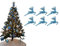 Simply Products Pack of 6 - Hanging Glitter Reindeer Christmas Tree Decorations - 2.2cm x 9.5cm (Ice Blue)