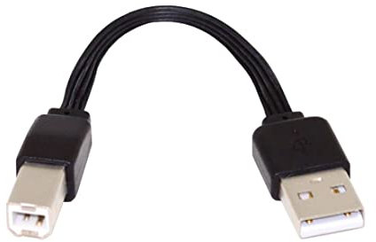 chenyang Cable plano corto USB 2.0, USB 2.0 tipo A macho a tipo B macho, 4 cables, 5 V, 2 A, extensión de datos de carga, cable de silicona, 4 cables, 30 AWG, 13 cm