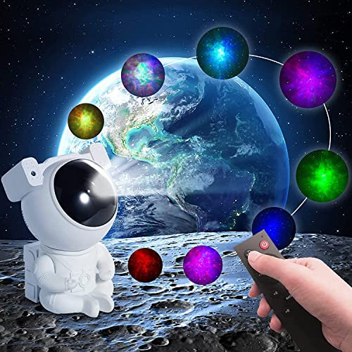 AGM Sternenhimmel Projektor Astronaut, LED Nachtlicht 360° Drehbar Sternenlicht mit Fernbedienung für Kinder und Babys, Geschenke für Schlafzimmer Deko Party Spielzimmer Sportraum
