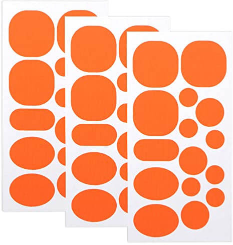 Skystuff 45 Stück Daunenjacken Flicken Nylon Reparaturband Selbstklebende Reparatur Flicken für Jacke Zelt Oberbekleidung Reparatur, Runde und ovale Form, Orange