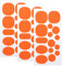 Skystuff 45 Stück Daunenjacken Flicken Nylon Reparaturband Selbstklebende Reparatur Flicken für Jacke Zelt Oberbekleidung Reparatur, Runde und ovale Form, Orange