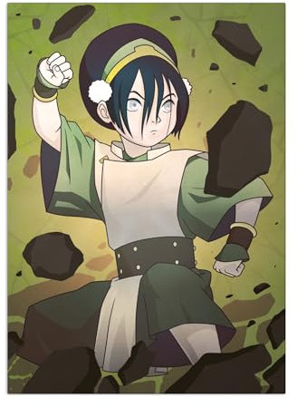 Displate Offiziell Avatar The Last Airbender MetallPoster Magnetische Befestigung Inklusive Lizenziert Bilder Hochwertiges Poster Character Elements - Toph Elements 45 cm x 32 cm