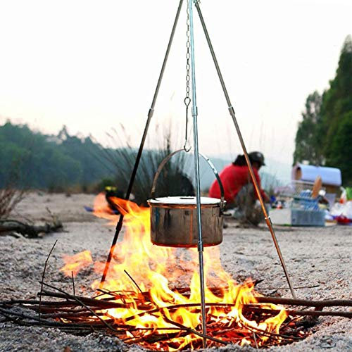 Four dur 34 × 8 × 3 en métal portable pliable barbecue grillades suspendus trépied camping pique-nique barbecue cuisine