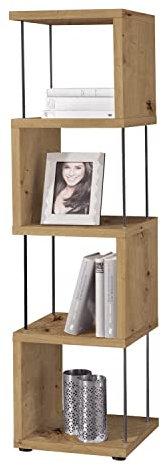 Home4You Standregal - Asteiche Dekor - 33 x 126 cm - mit 4 Fächern