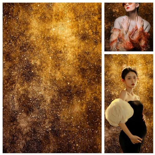 WaW 1.5x2.2m Fotohintergrund Gold Glitzer Hintergründe für Fotostudios Fotografie