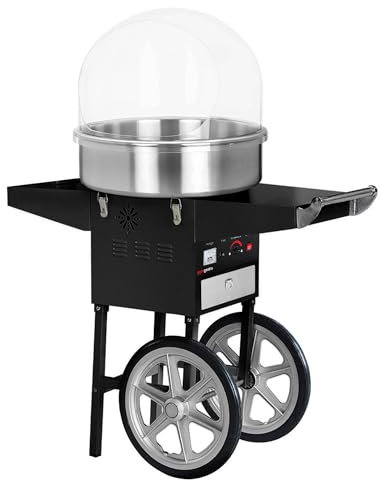 GGM Gastro | ZWET52S#SPSZWJ | Zuckerwattemaschine - Ø 520mm - 1,08 kW - Schwarz - inkl. Hygieneschutz