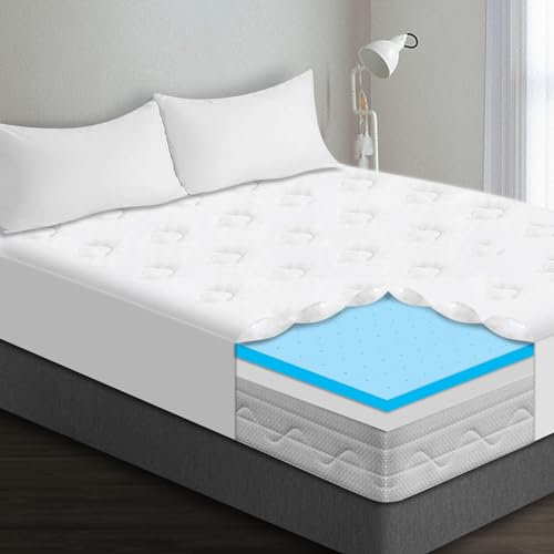 HOMCA Surmatelas 140x200, Surmatelas Memoire de Form et Housse Bambou Lavable avec Poche Extra Profonde, Epaisseur 7,5cm, Surmatelas Soutien Moelleux Soulager Pression du Corps