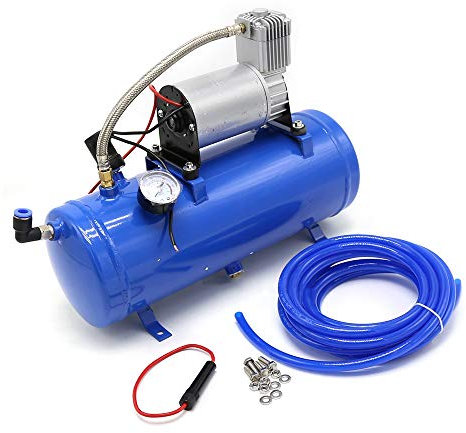 Begoniape Compresseur d'air 6 L 12 V 150 Psi Capacité du réservoir Compresseur silencieux Compresseur d'air comprimé pour pneus de véhicules, ballons, bateaux Accessoires complets Interrupteur