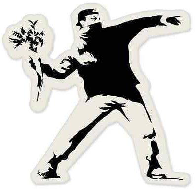 WildeBabsKLBT Banksy Graffiti Thrower car K410 Hochwertiger Premium Auto-Aufkleber Sticker Decal Autoaufkleber Aufkleber-Folie 12cm