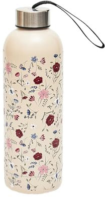 Eco Chic Reusable Thermal Bottle Stainless Steel Leakproof Insulated Water Bottle (Floral Beige)